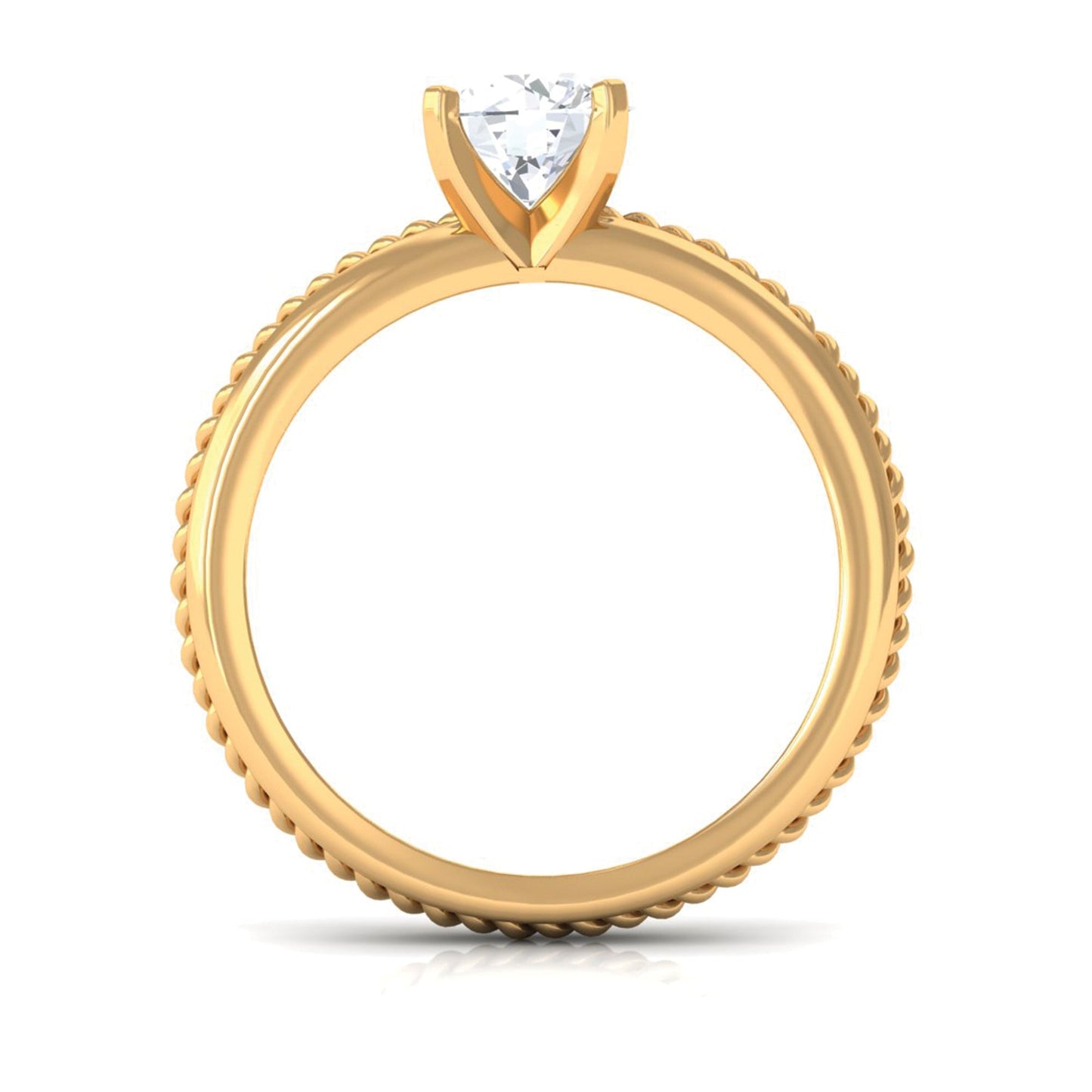 Cubic Zirconia Solitaire Twisted Rope Ring in Square Prong Setting