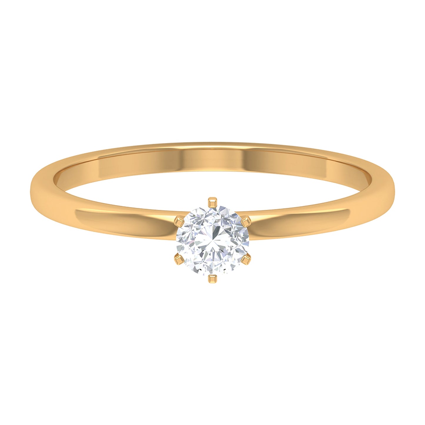 5 MM Round Zircon Solitaire Promise Ring