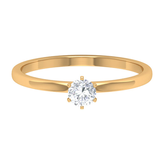 5 MM Round Zircon Solitaire Promise Ring