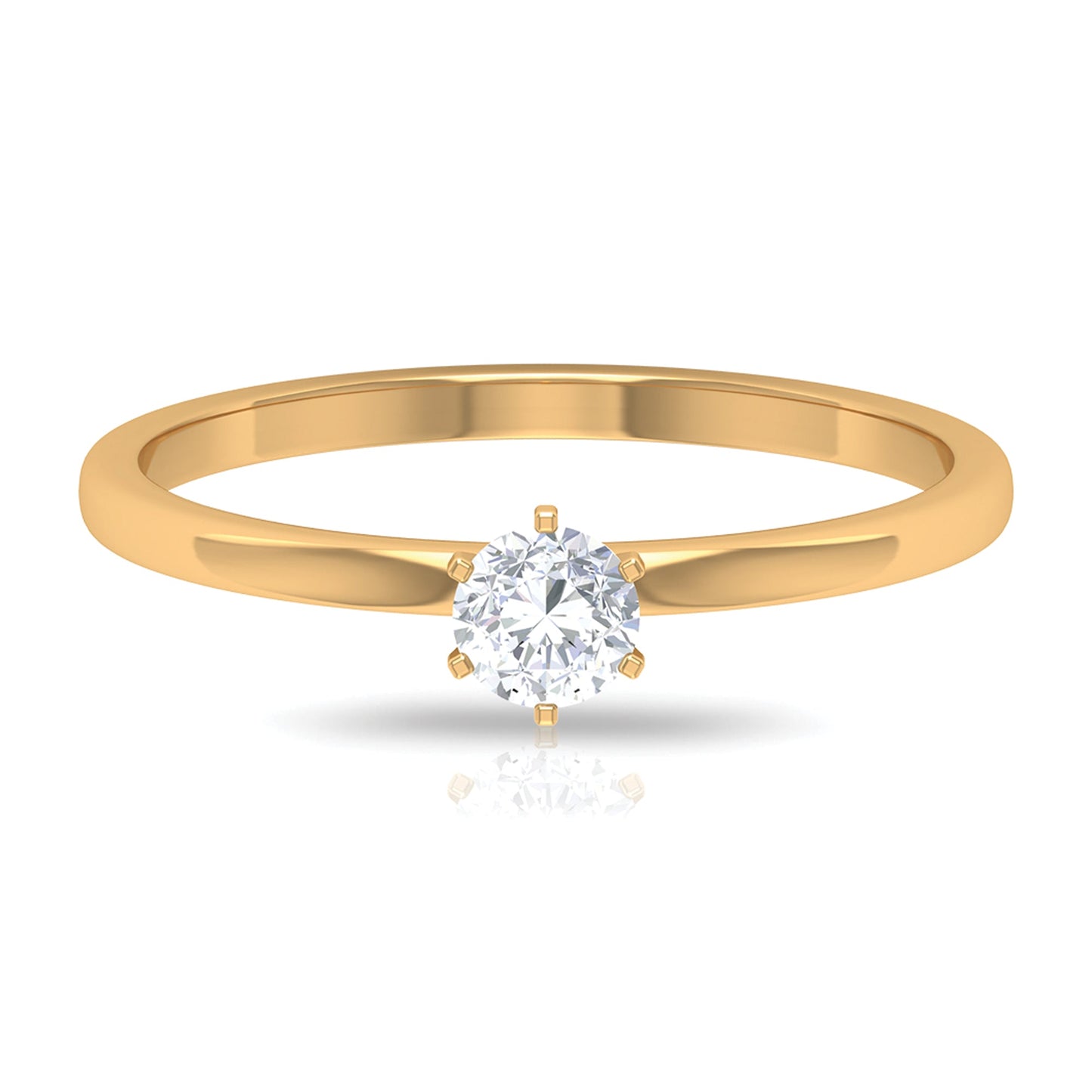 5 MM Round Zircon Solitaire Promise Ring