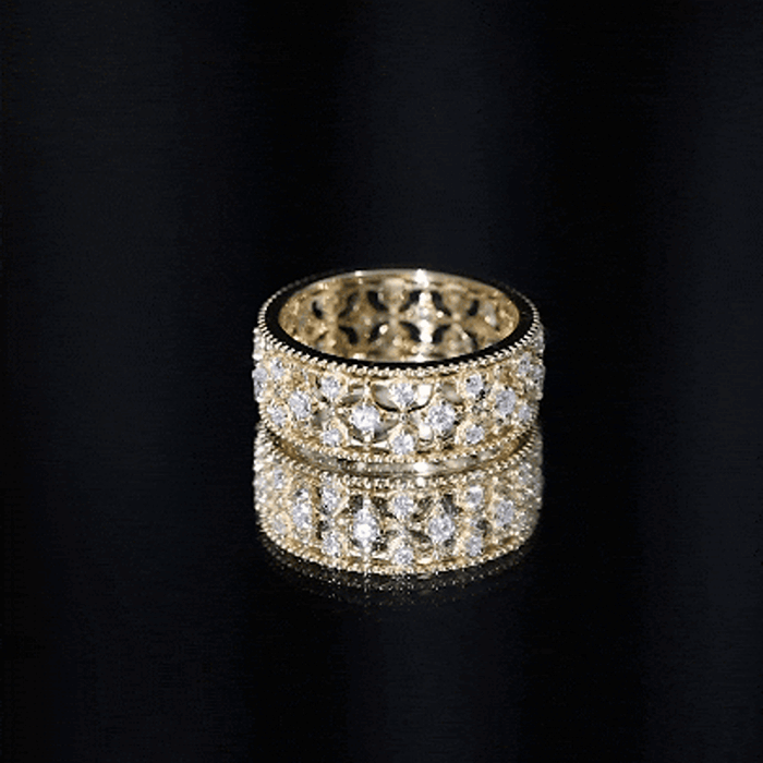 Zircon Designer Cut Out Wedding Band Ring
