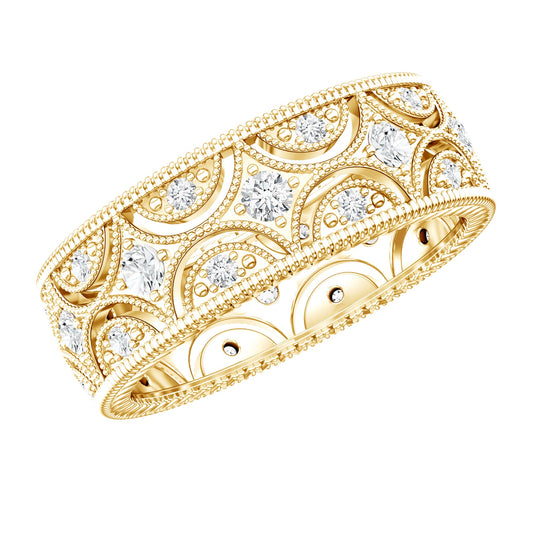Zircon Designer Cut Out Wedding Band Ring