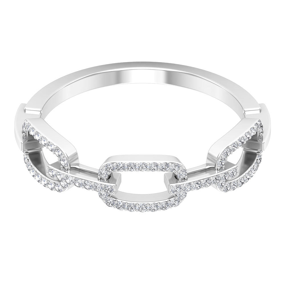 Minimal Cubic Zirconia Chain Link Ring