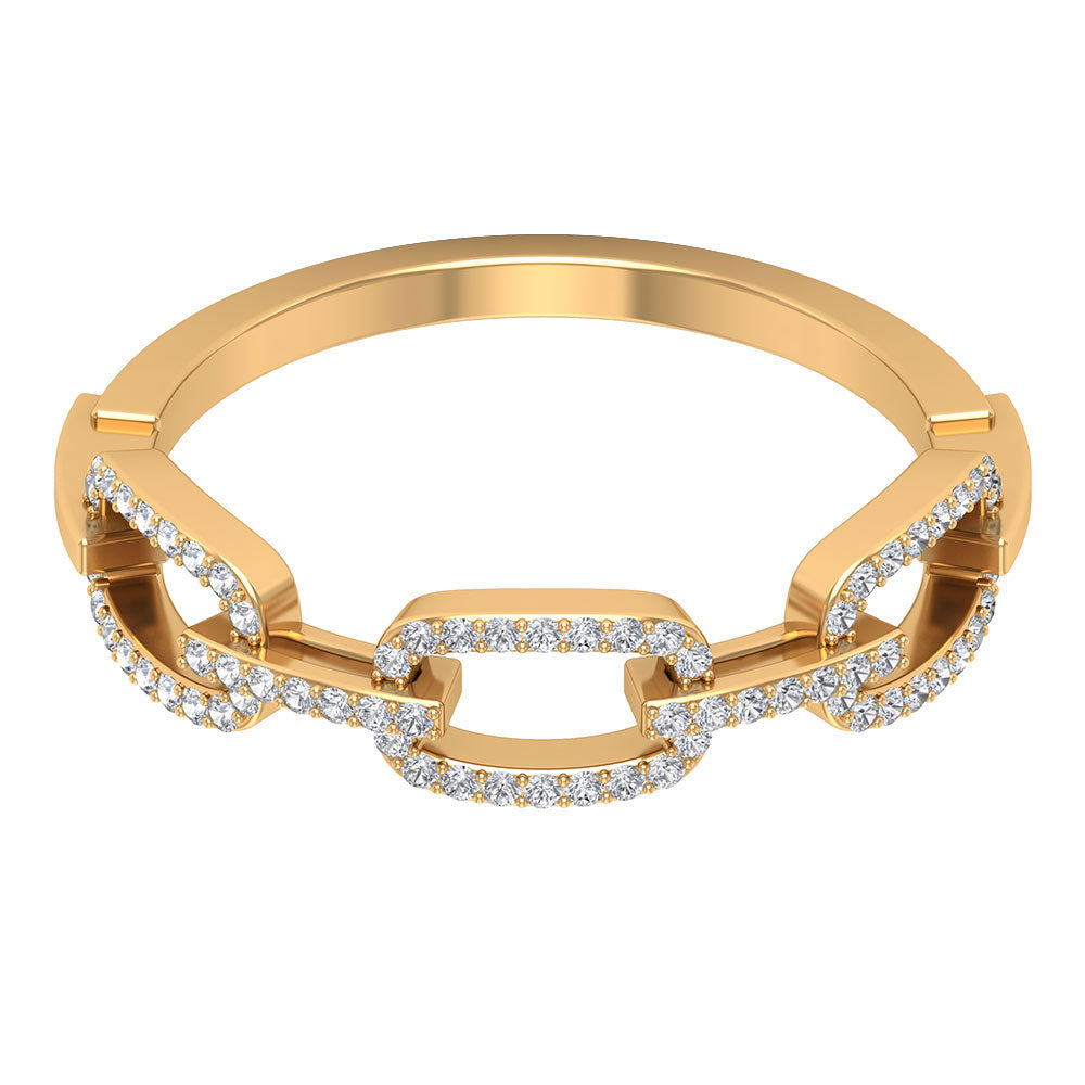 Minimal Cubic Zirconia Chain Link Ring