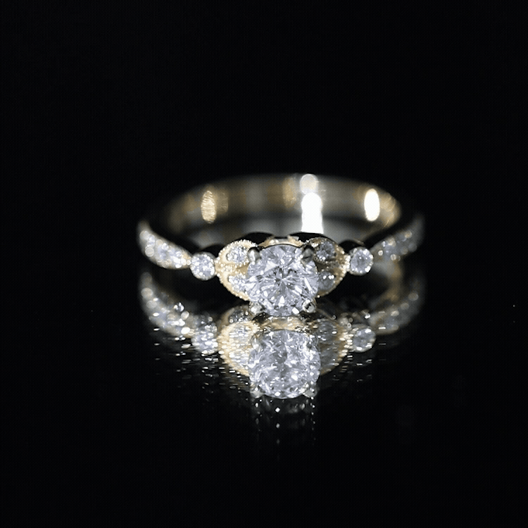 Vintage Inspired Zircon Engagement Ring for Women