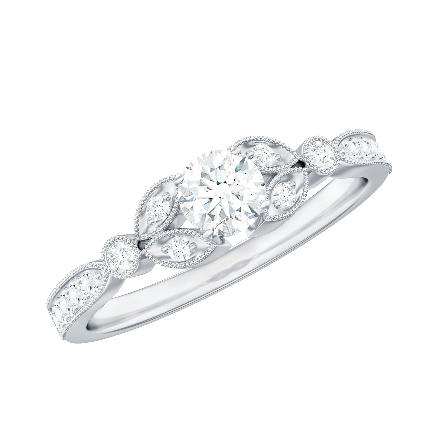 Vintage Inspired Zircon Engagement Ring for Women