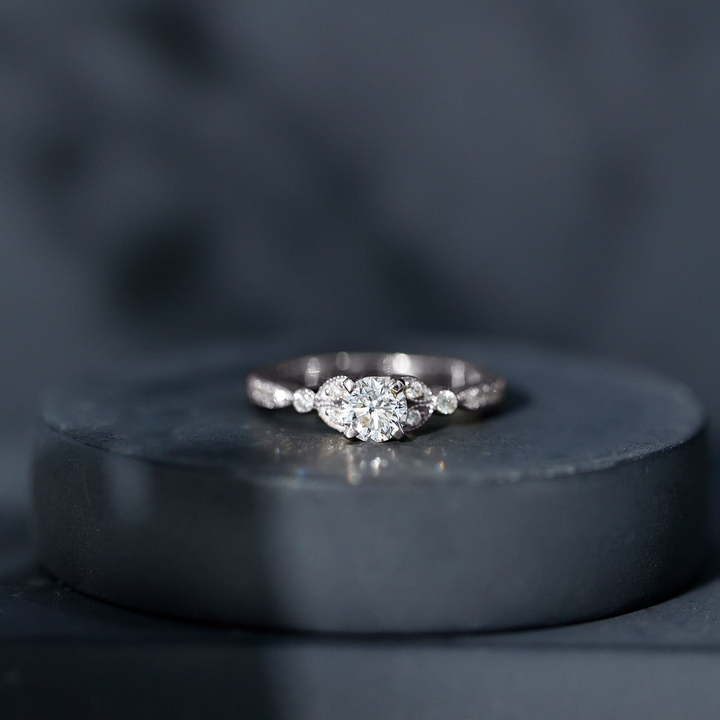 Vintage Inspired Zircon Engagement Ring for Women