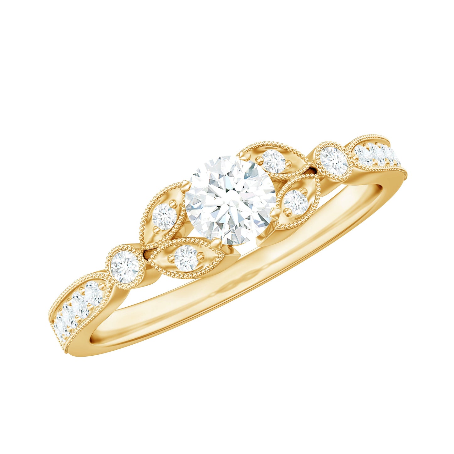 Vintage Inspired Zircon Engagement Ring for Women