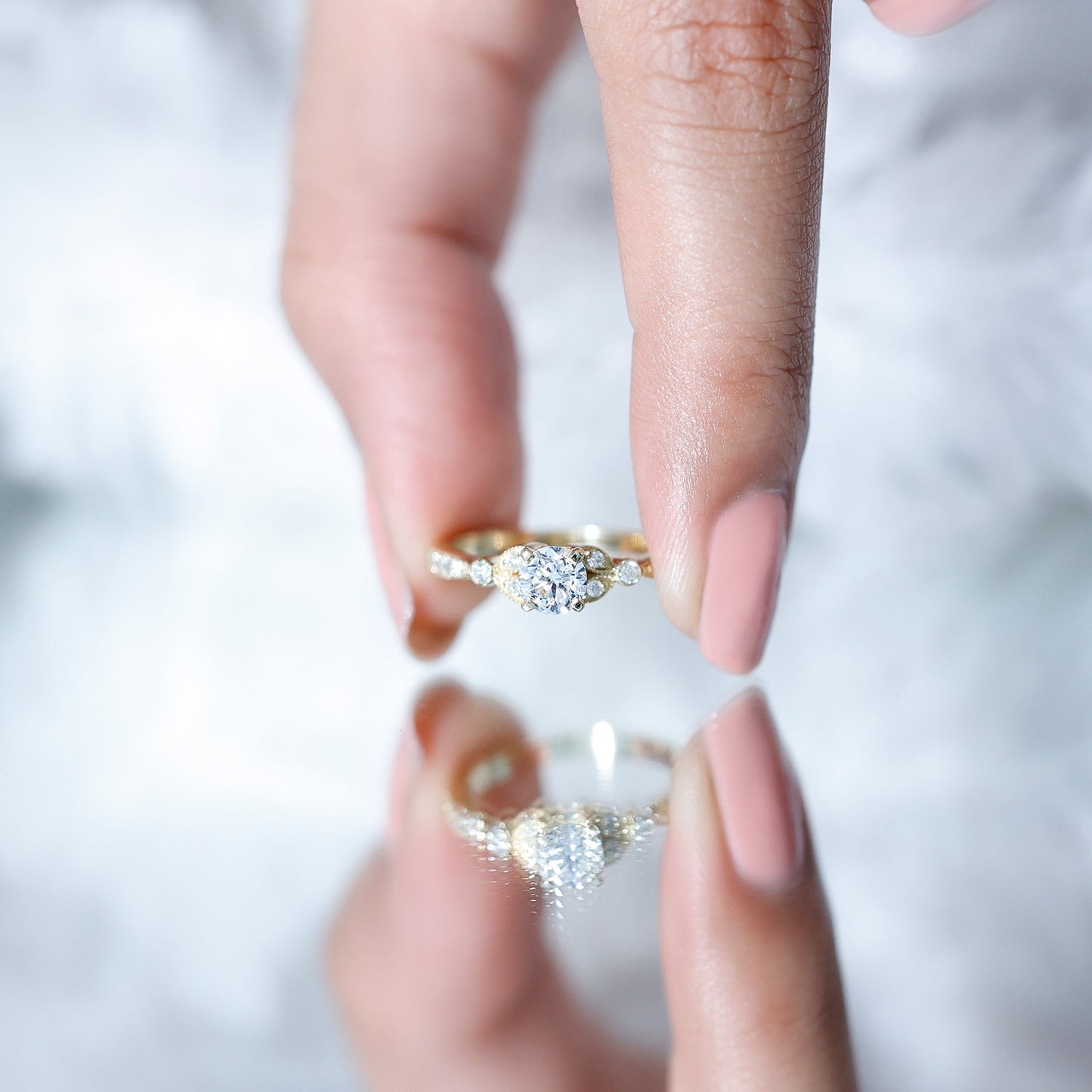Vintage Inspired Zircon Engagement Ring for Women
