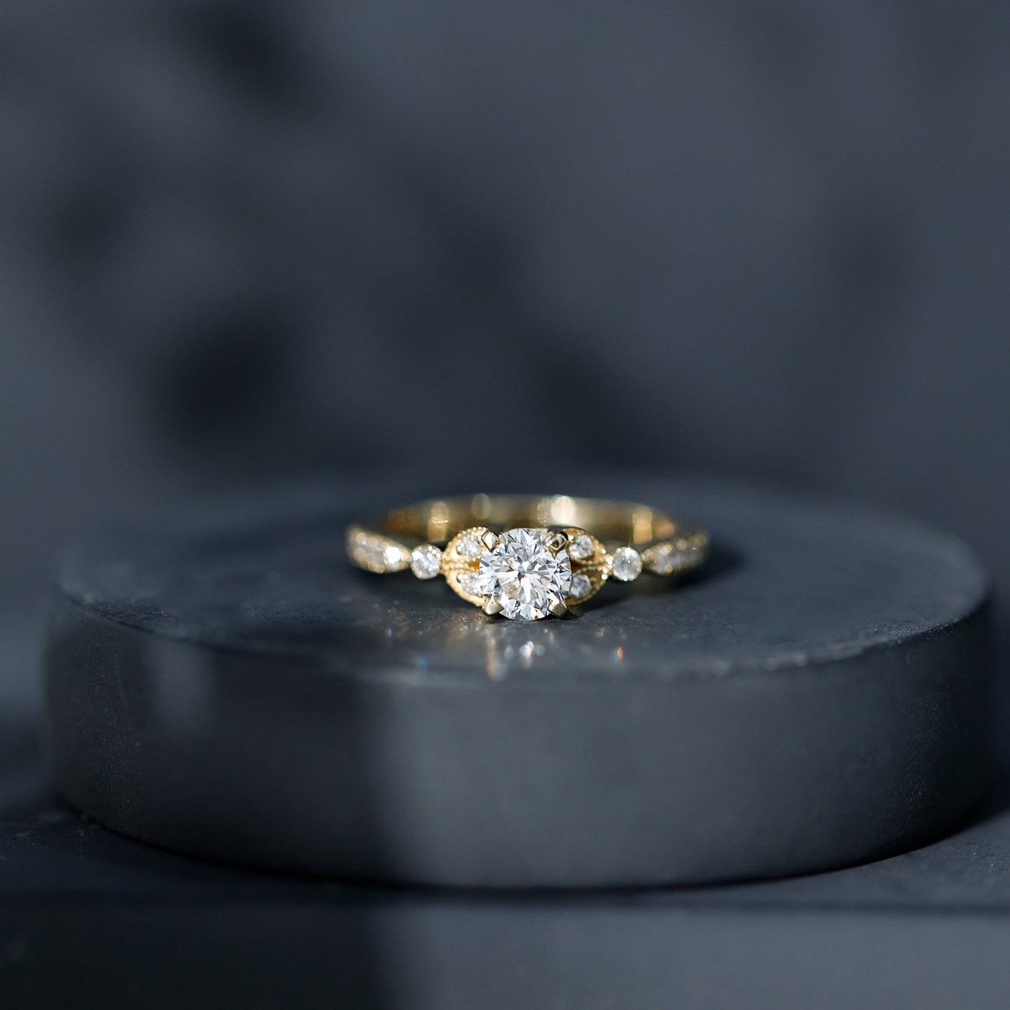 Vintage Inspired Zircon Engagement Ring for Women