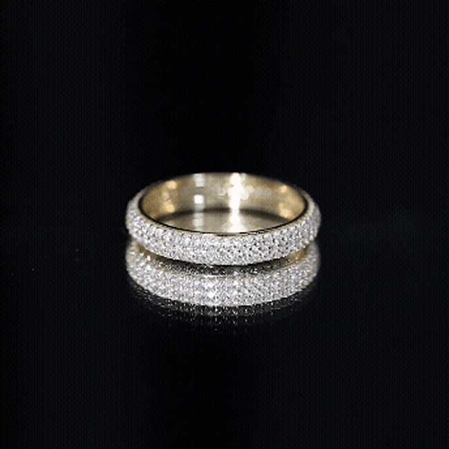 Pave Set Cubic Zirconia Eternity Band Ring
