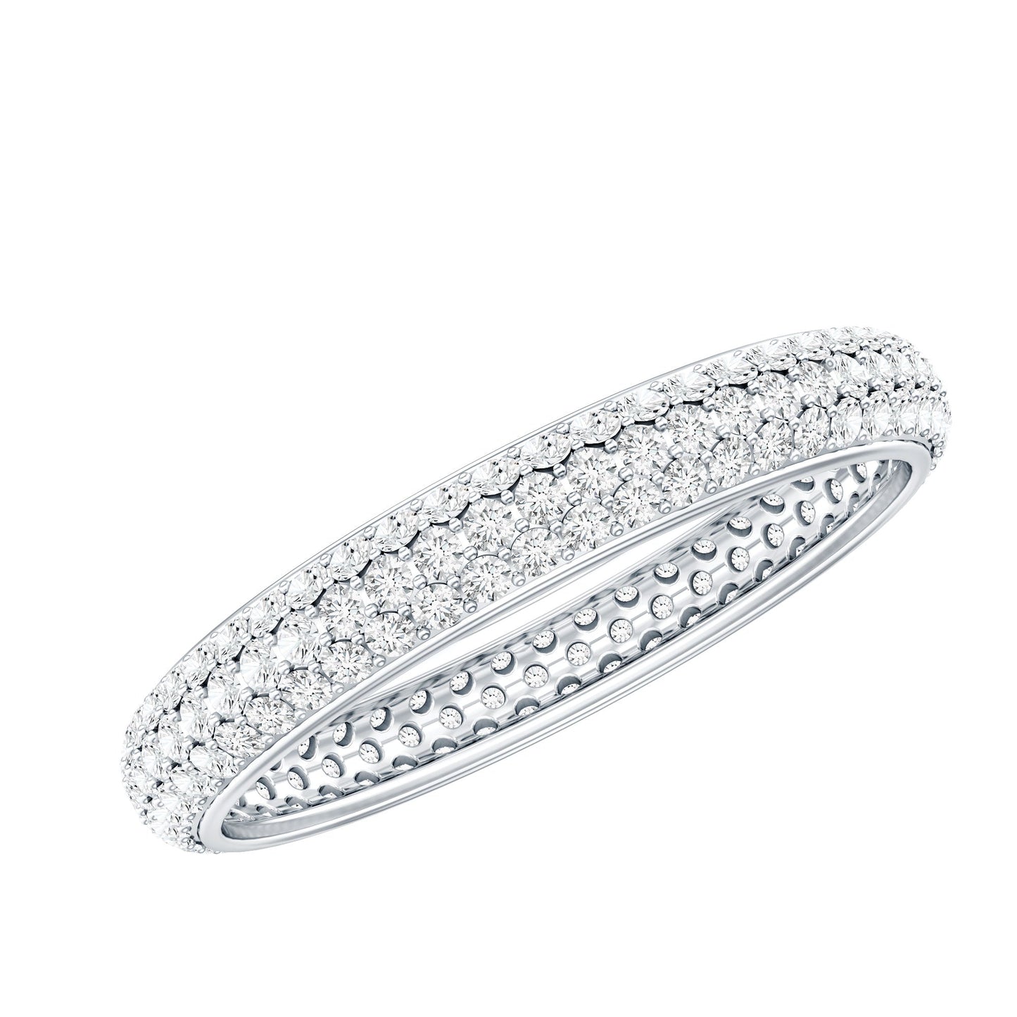 Pave Set Cubic Zirconia Eternity Band Ring