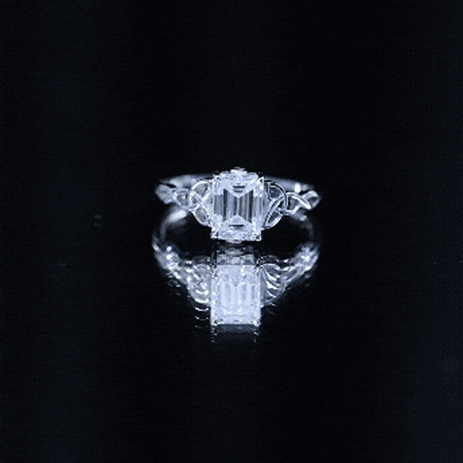 2 CT Moissanite Engagement Ring with Celtic Details