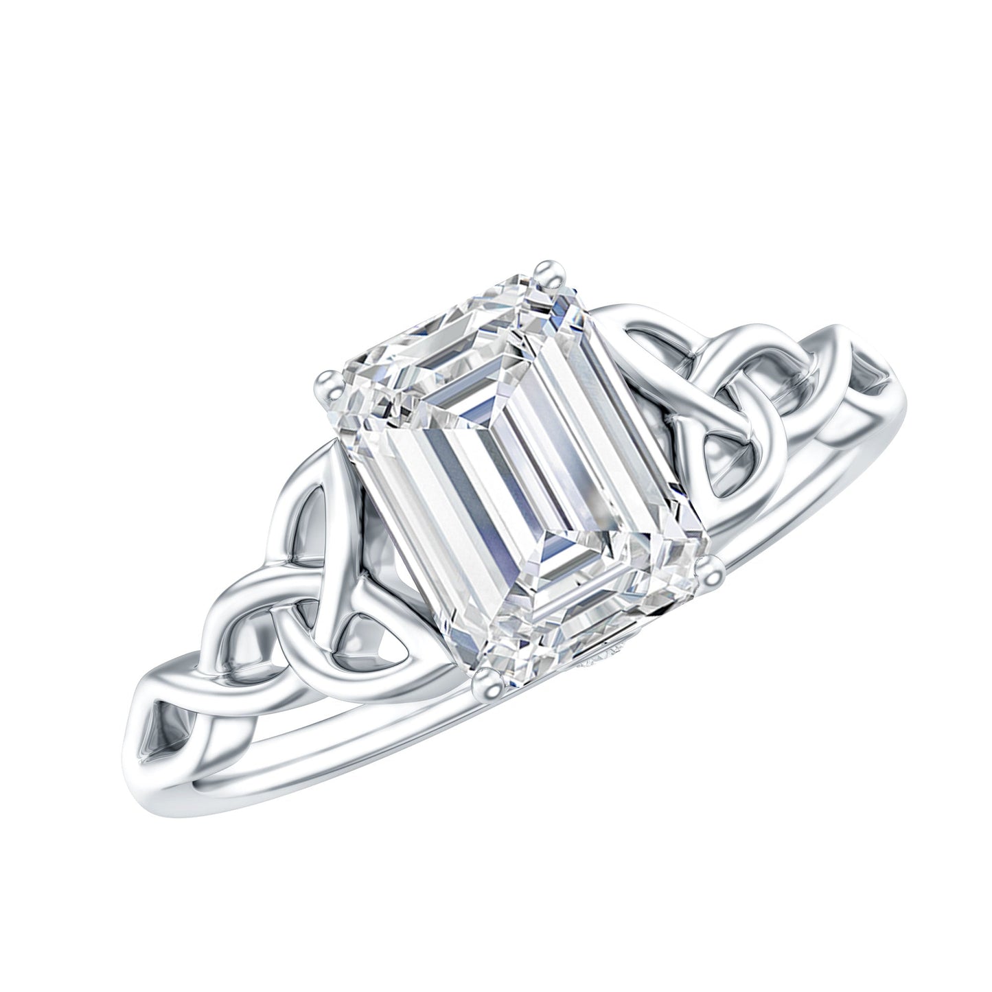 2 CT Moissanite Engagement Ring with Celtic Details