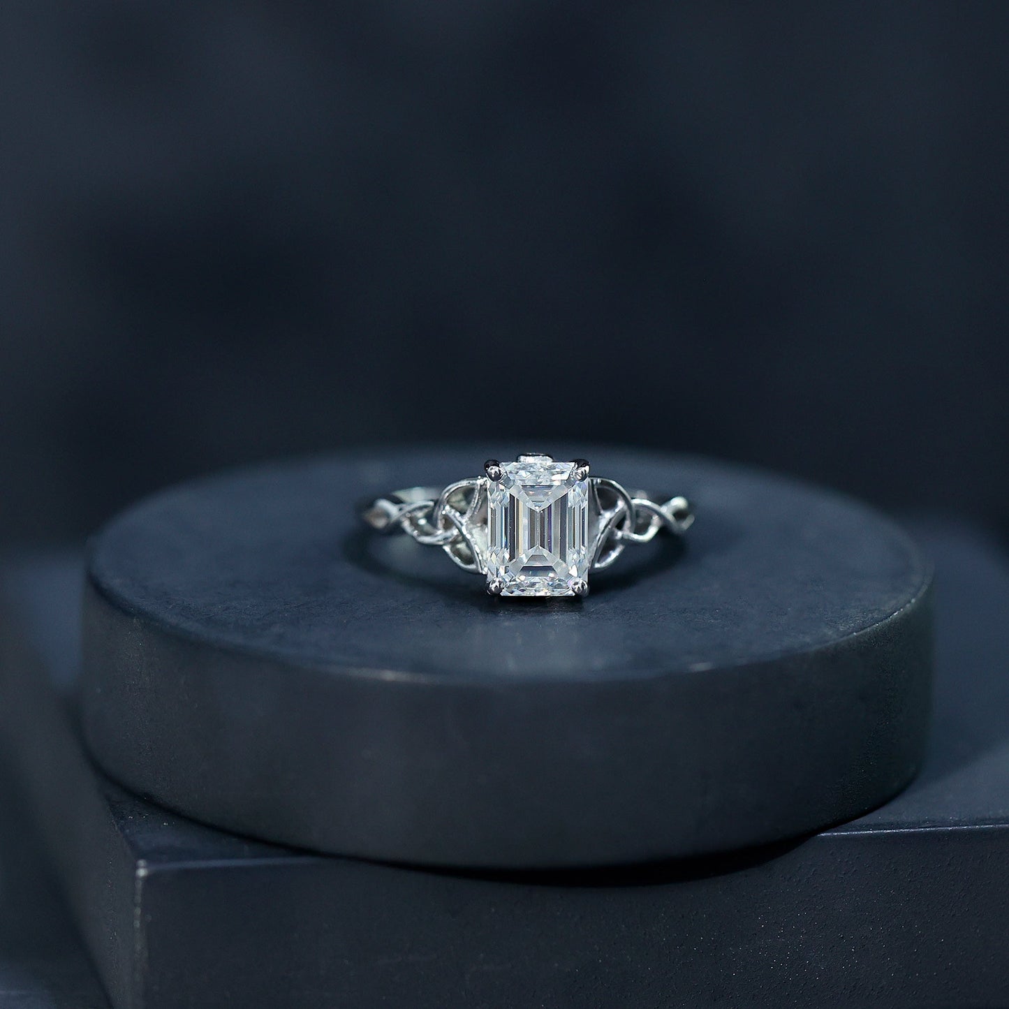 2 CT Moissanite Engagement Ring with Celtic Details
