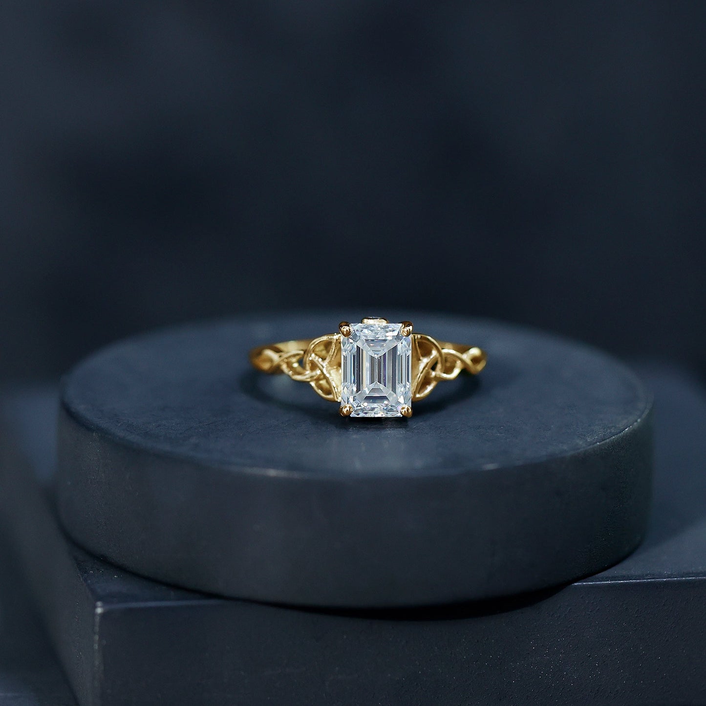 2 CT Moissanite Engagement Ring with Celtic Details