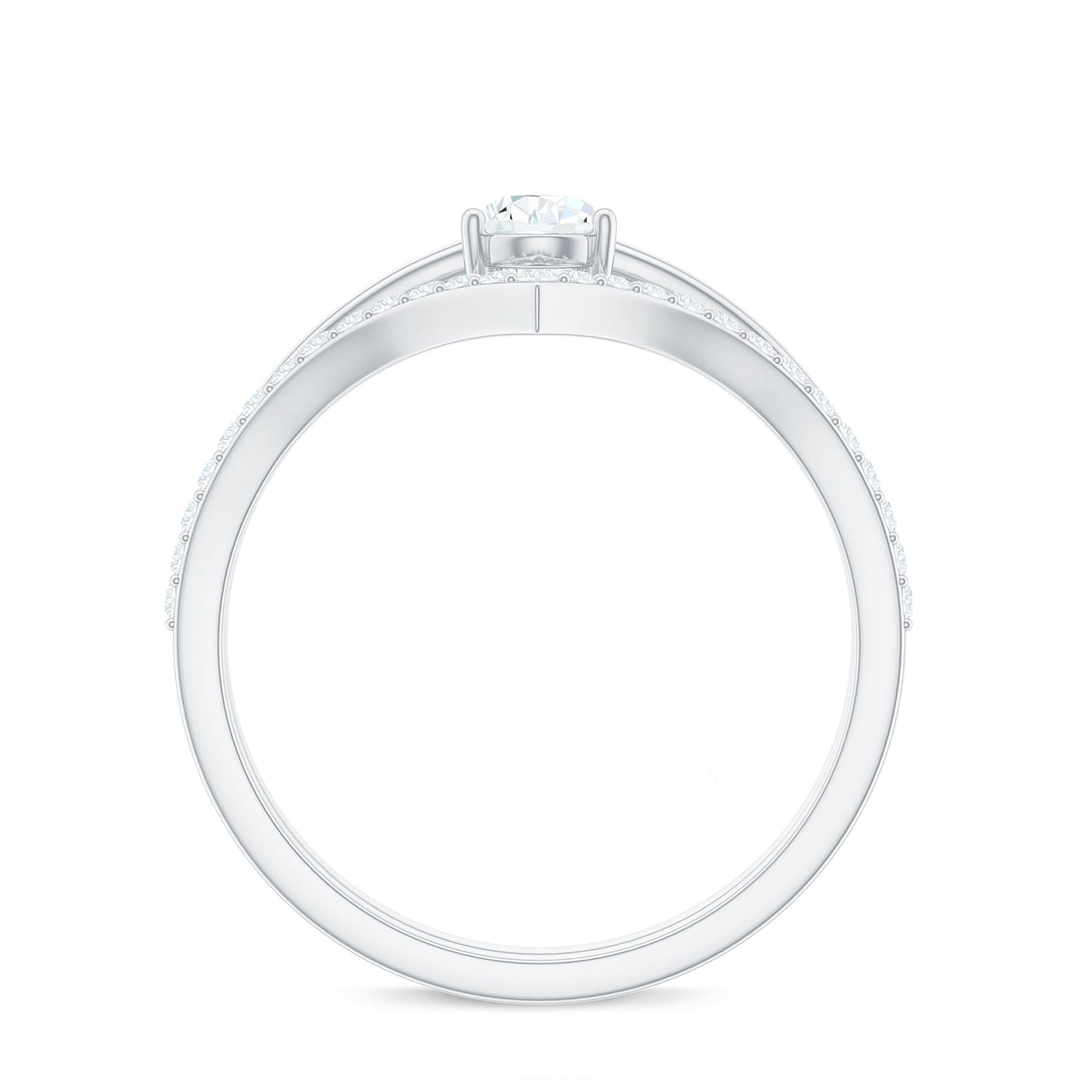 Pear Cut Solitaire Moissanite Engagement Ring with Enhancer