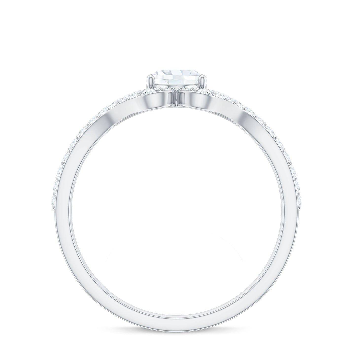 2.25 CT Oval Cut Zircon Engagement Ring with Split Shank
