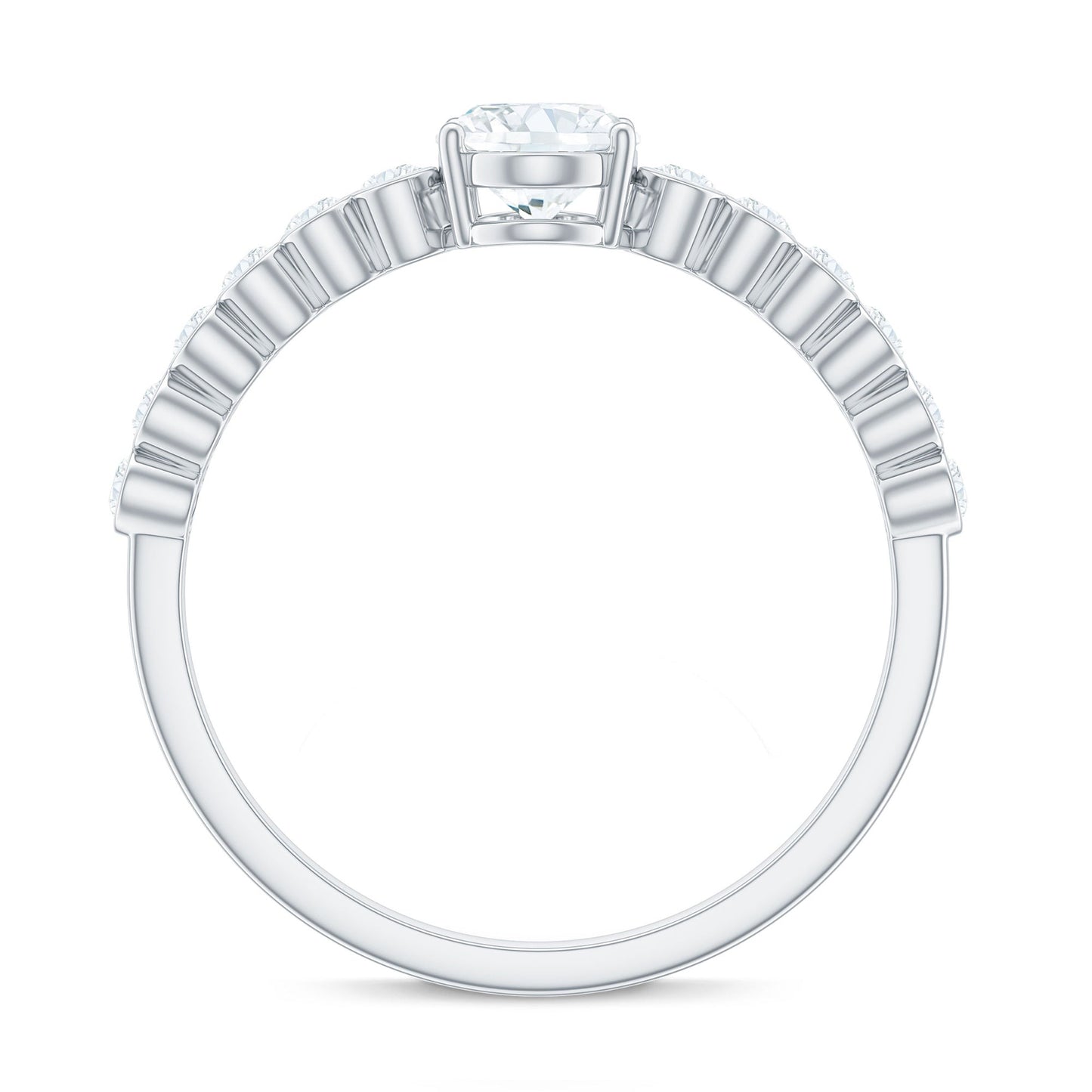 1.75 CT Prong Set Oval Cubic Zirconia Solitaire Engagement Ring