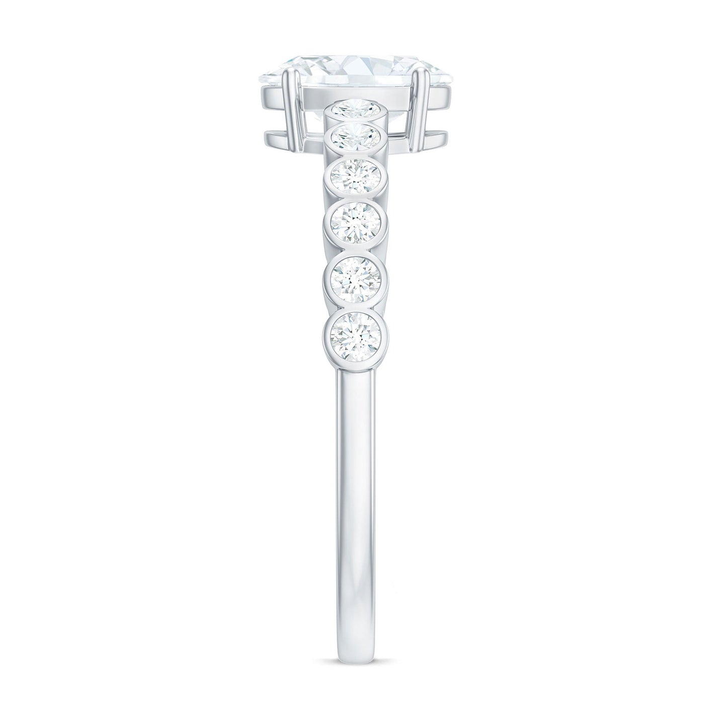 1.75 CT Prong Set Oval Cubic Zirconia Solitaire Engagement Ring