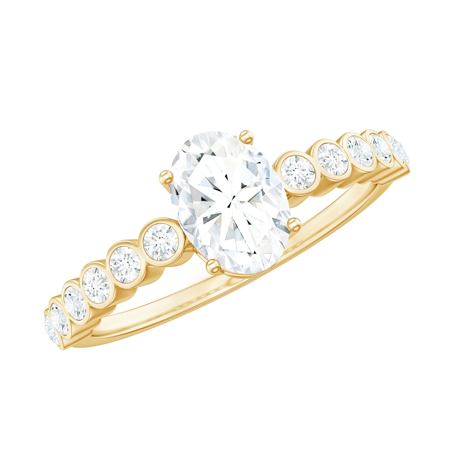 1.75 CT Prong Set Oval Cubic Zirconia Solitaire Engagement Ring