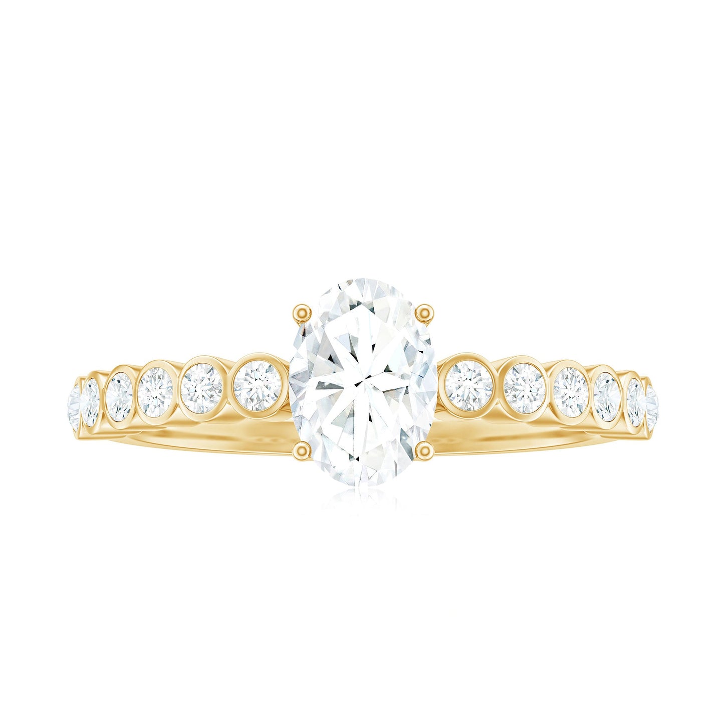 1.75 CT Prong Set Oval Cubic Zirconia Solitaire Engagement Ring