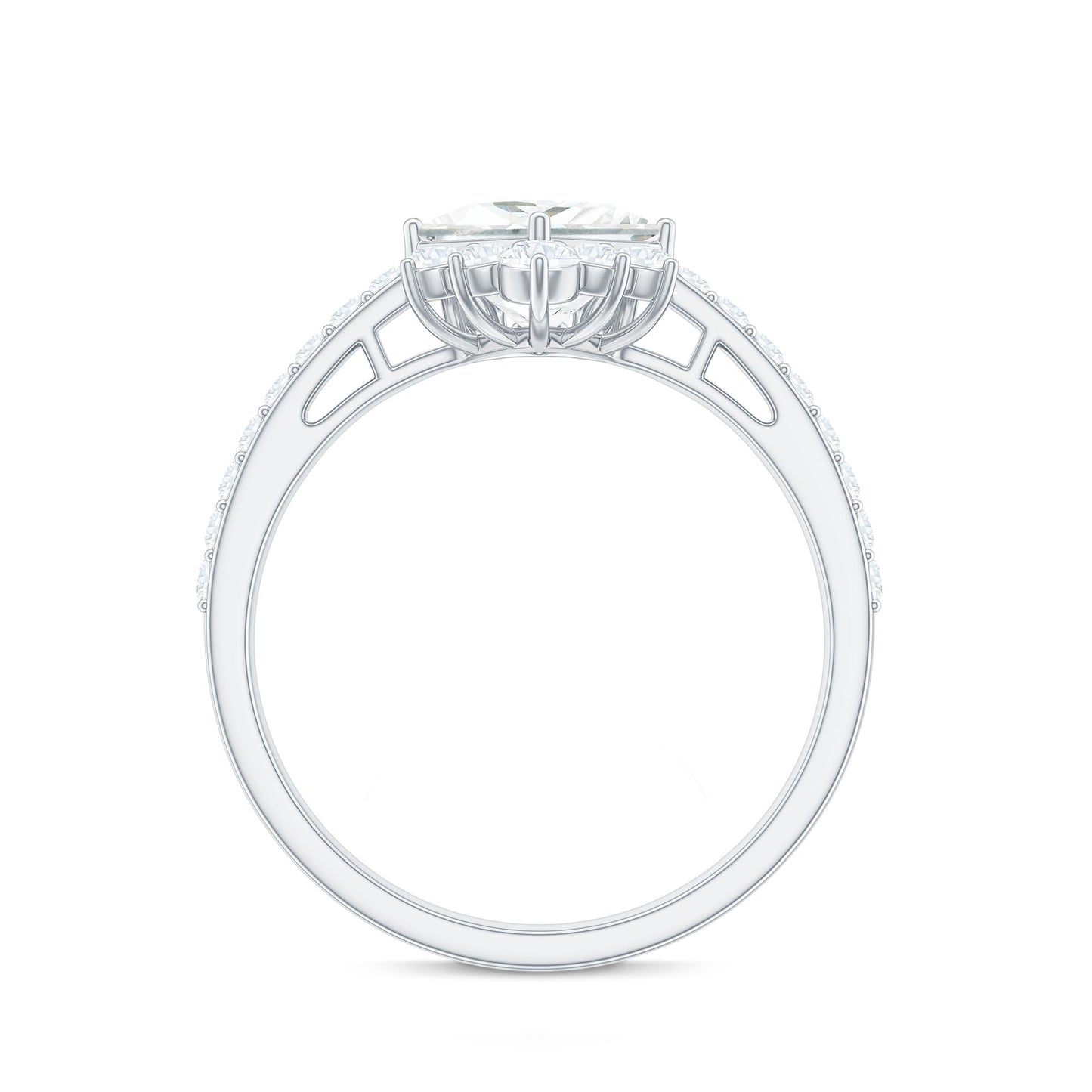 1.75 CT Princess Cut Solitaire Zircon Designer Engagement Ring