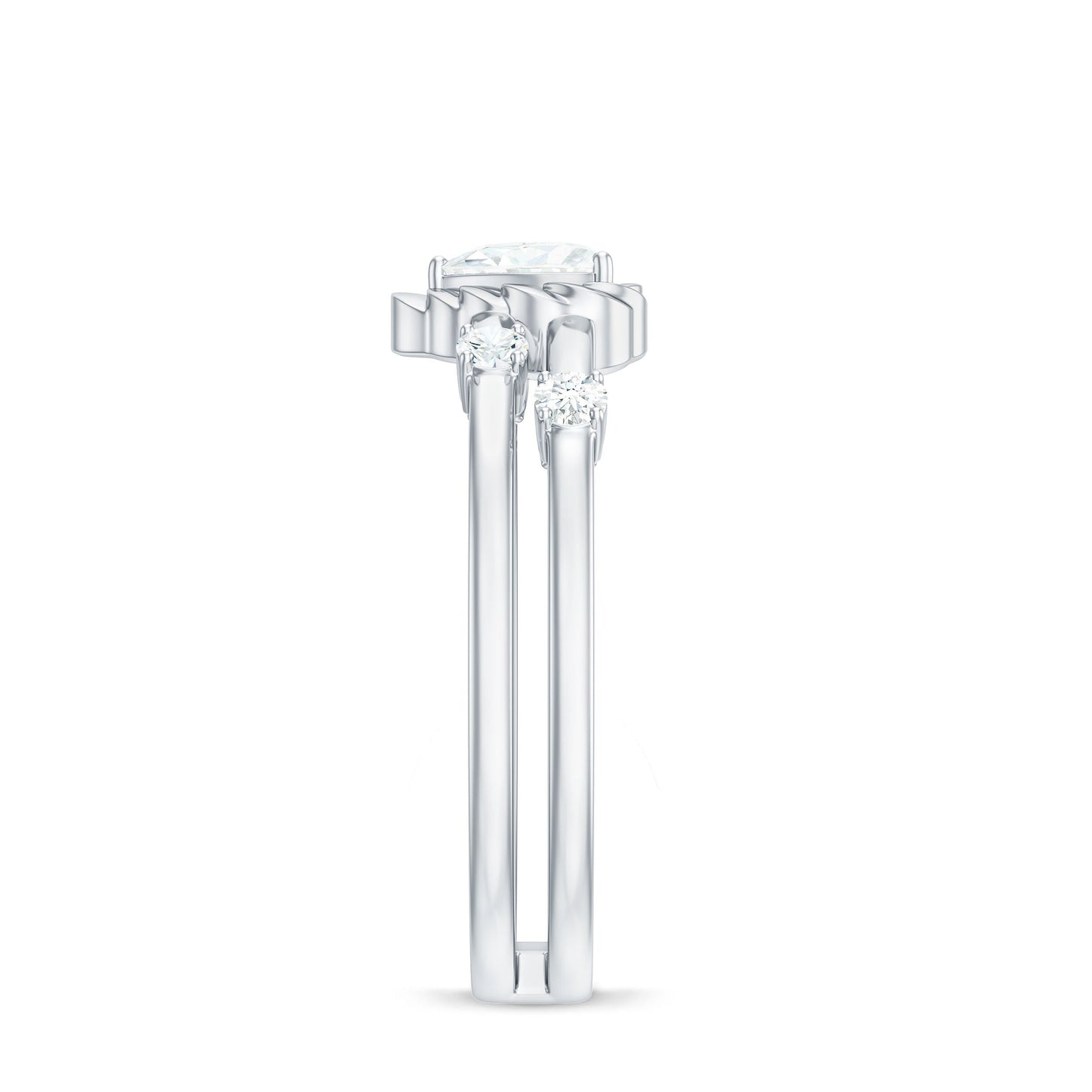 Zircon Solitaire Double Band Ring