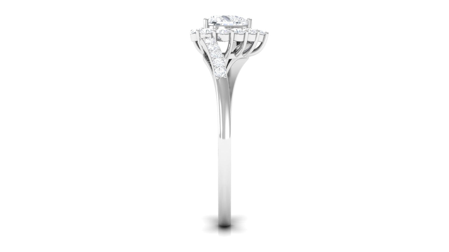 Heart Shape Cubic Zirconia Bypass Promise Ring