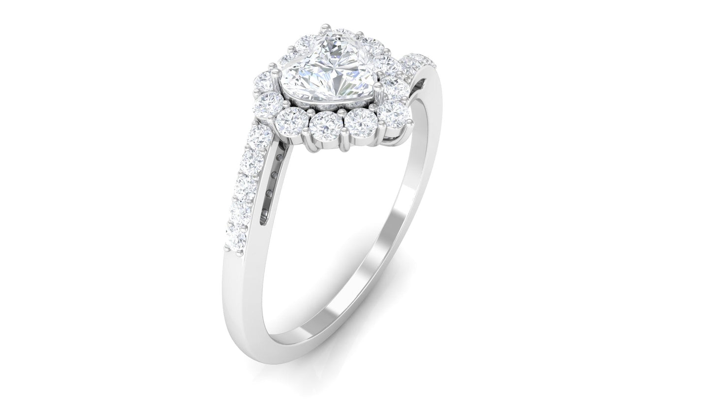 Heart Shape Cubic Zirconia Bypass Promise Ring