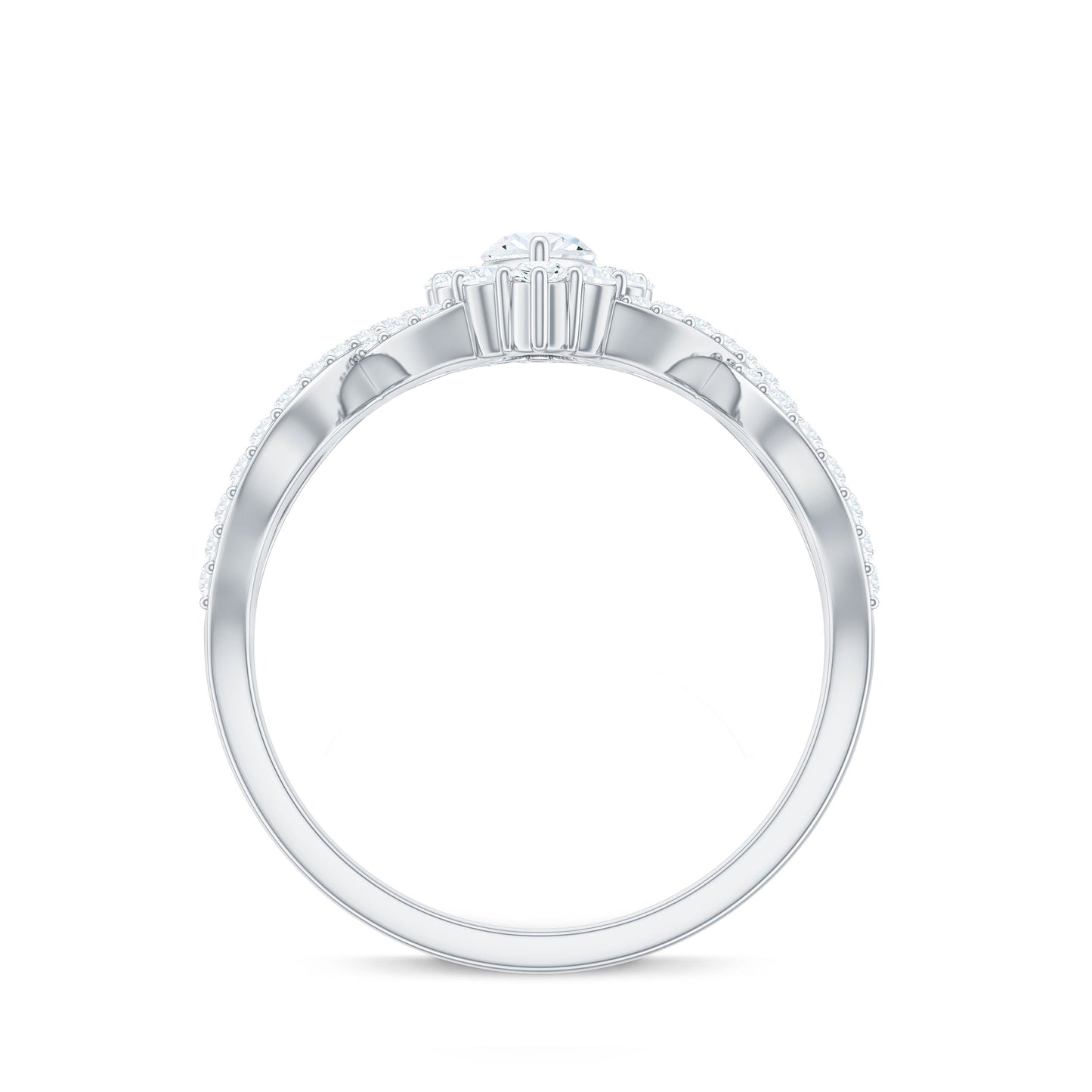 1.50 CT Marquise Cut Zircon Crossover Engagement Ring