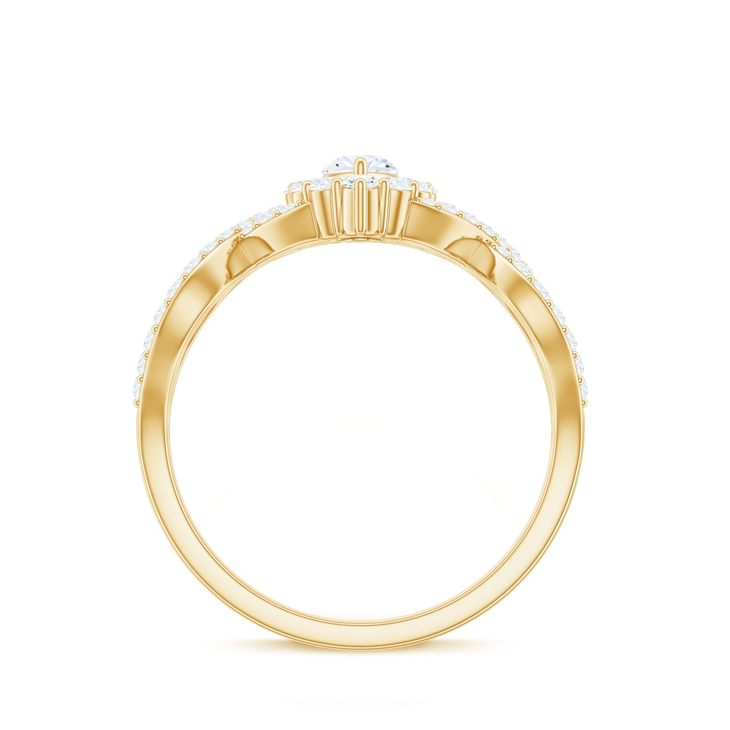 1.50 CT Marquise Cut Zircon Crossover Engagement Ring