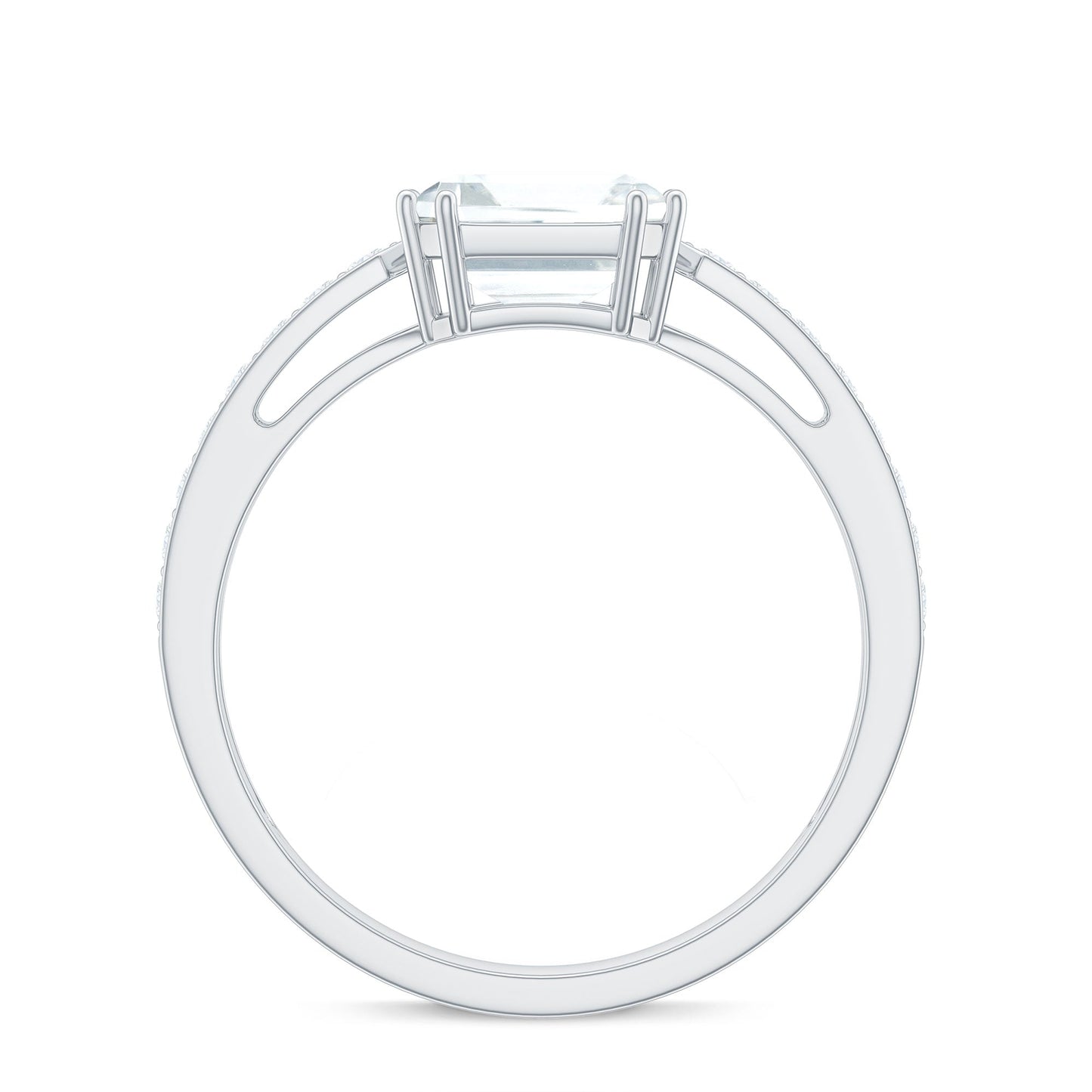 2 Carat Asscher Cut Solitaire CZ Diamond Engagement Ring