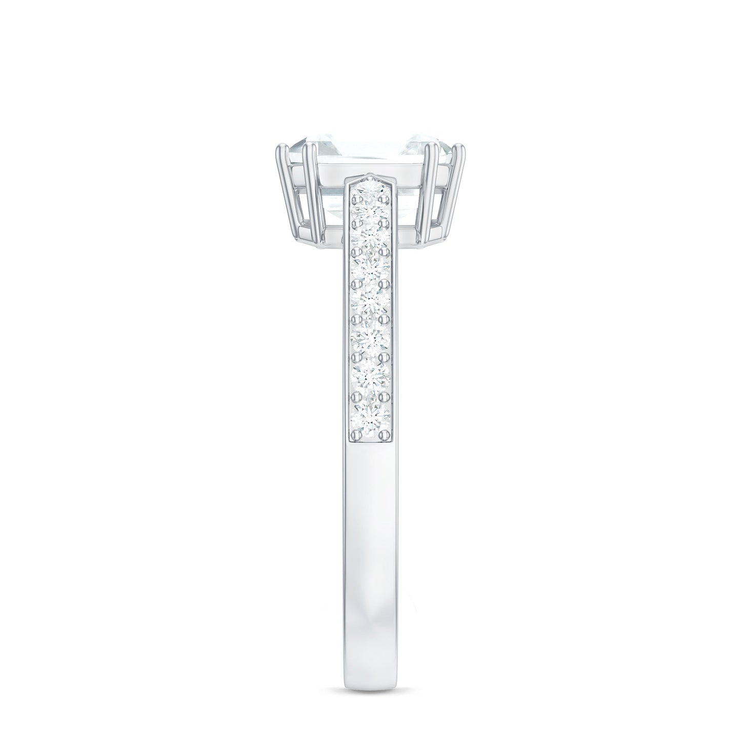 2 Carat Asscher Cut Solitaire CZ Diamond Engagement Ring
