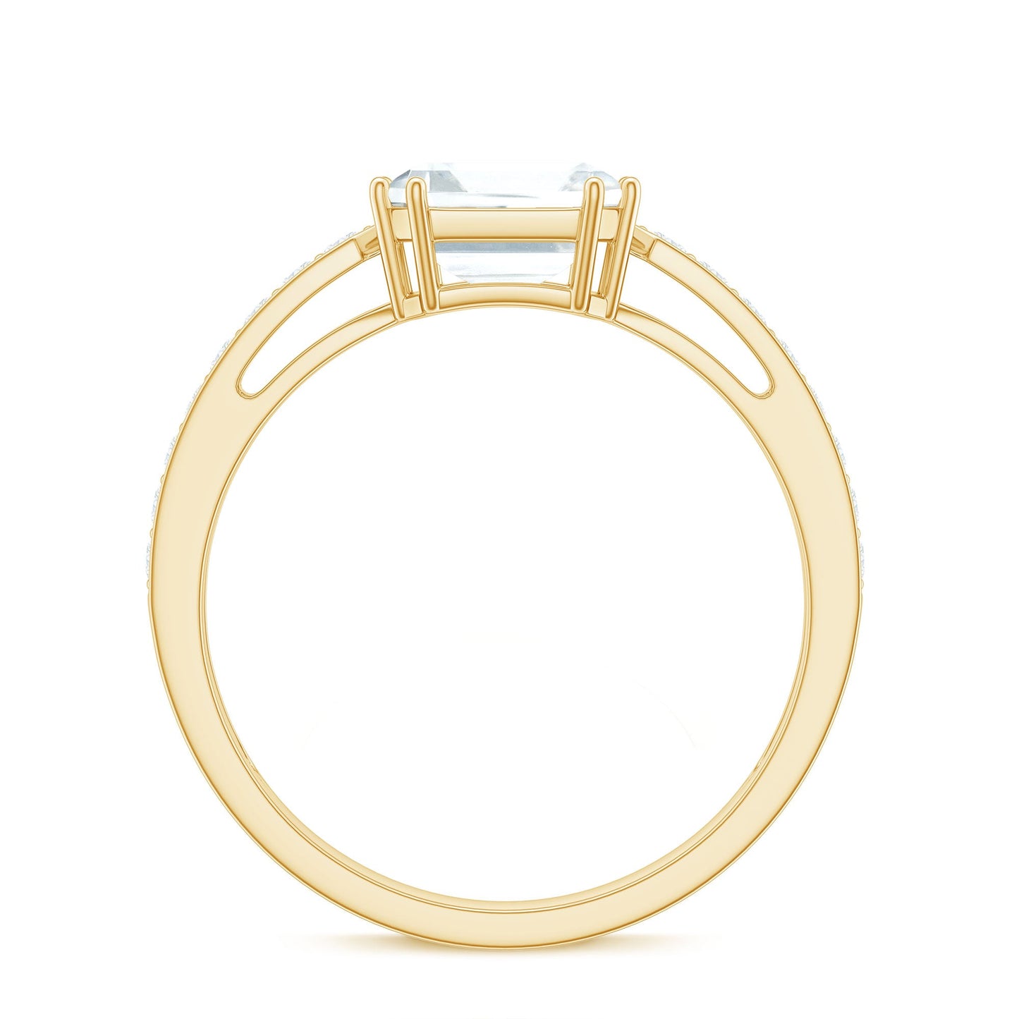 2 Carat Asscher Cut Solitaire CZ Diamond Engagement Ring