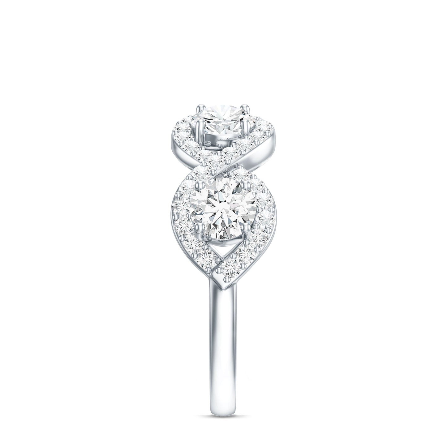 Cubic Zirconia Braided Half Eternity Band Ring