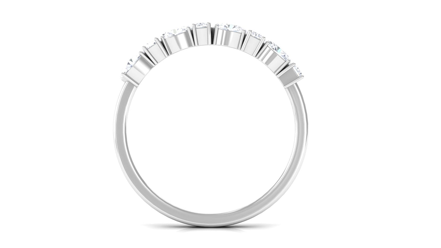 Oval and Baguette Cut Zircon Wedding Half Eternity Ring