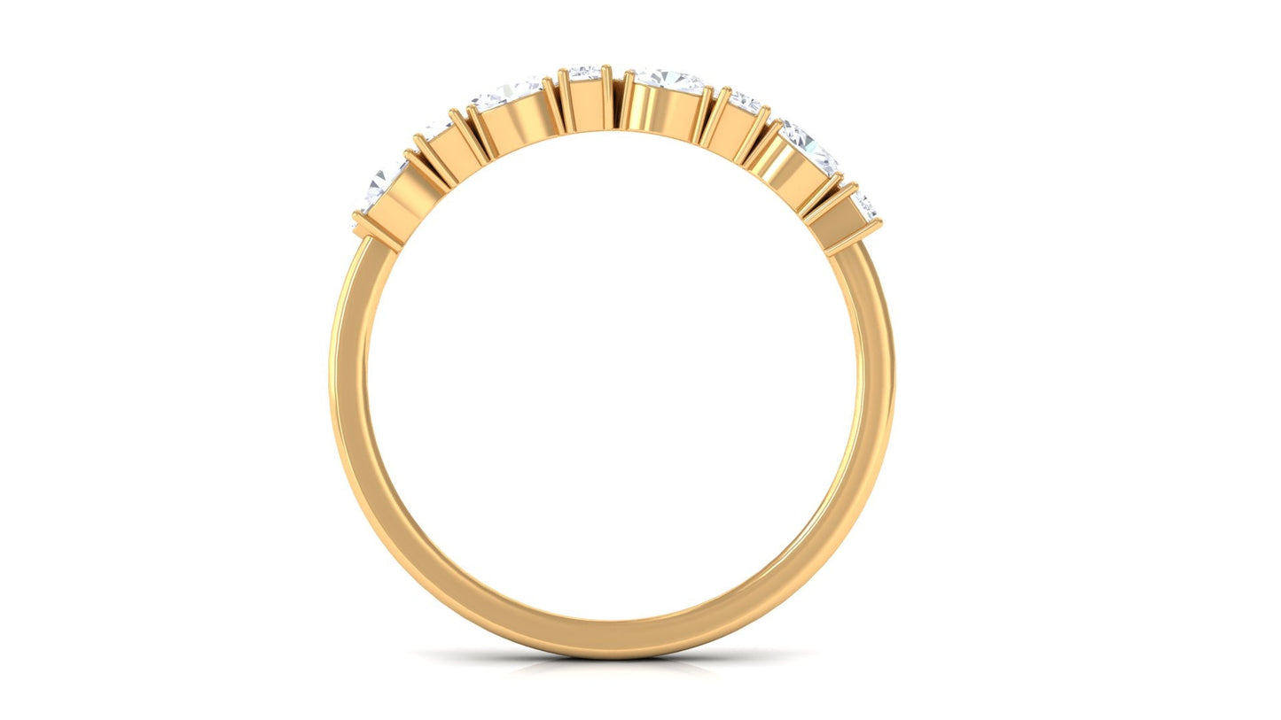Oval and Baguette Cut Zircon Wedding Half Eternity Ring