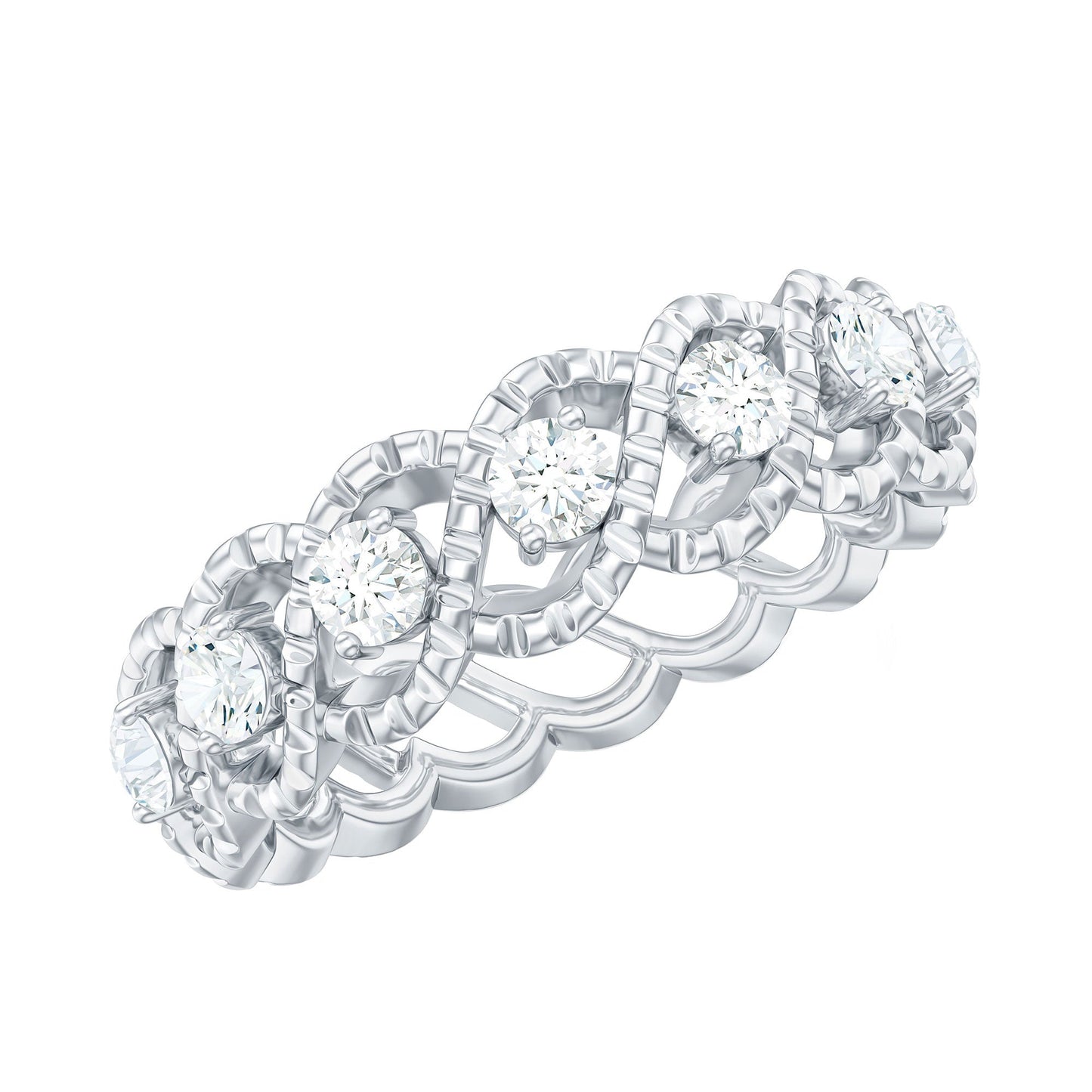 Cubic Zirconia Twisted Eternity Band Ring