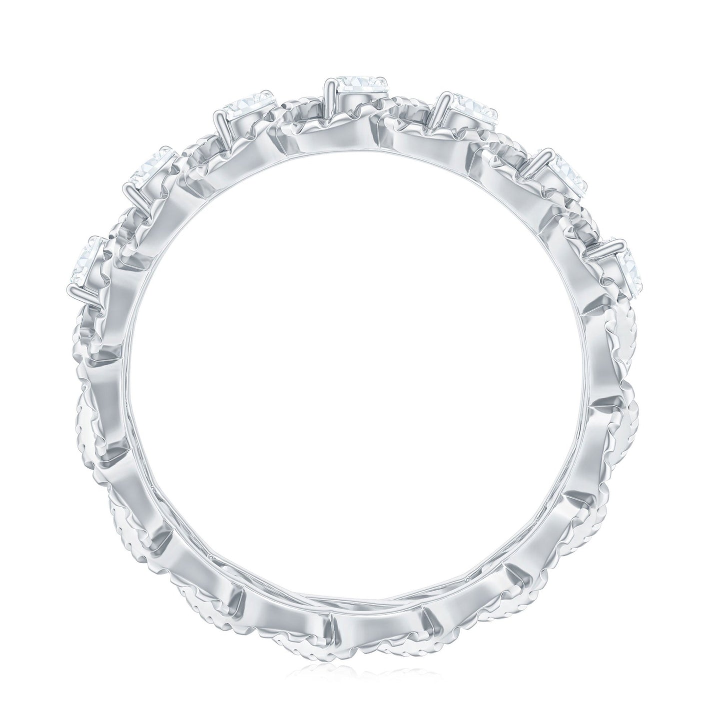 Cubic Zirconia Twisted Eternity Band Ring