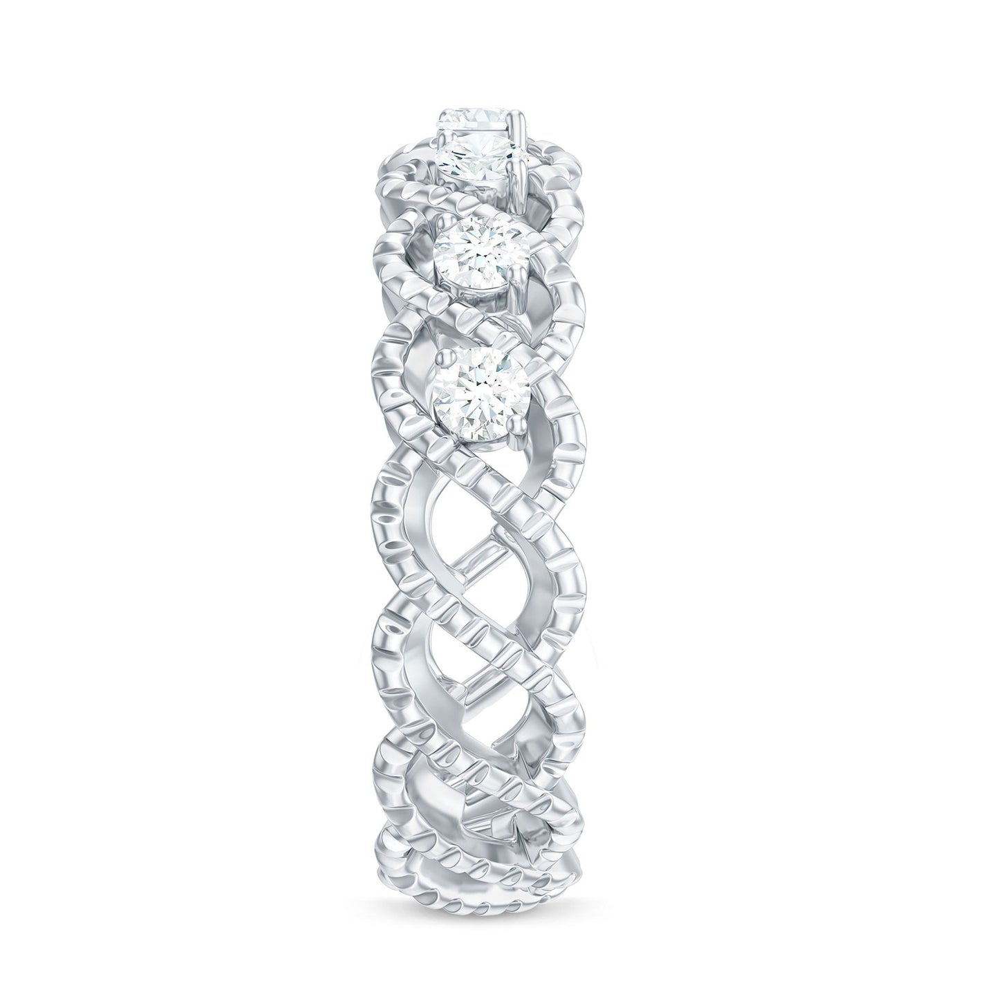Cubic Zirconia Twisted Eternity Band Ring