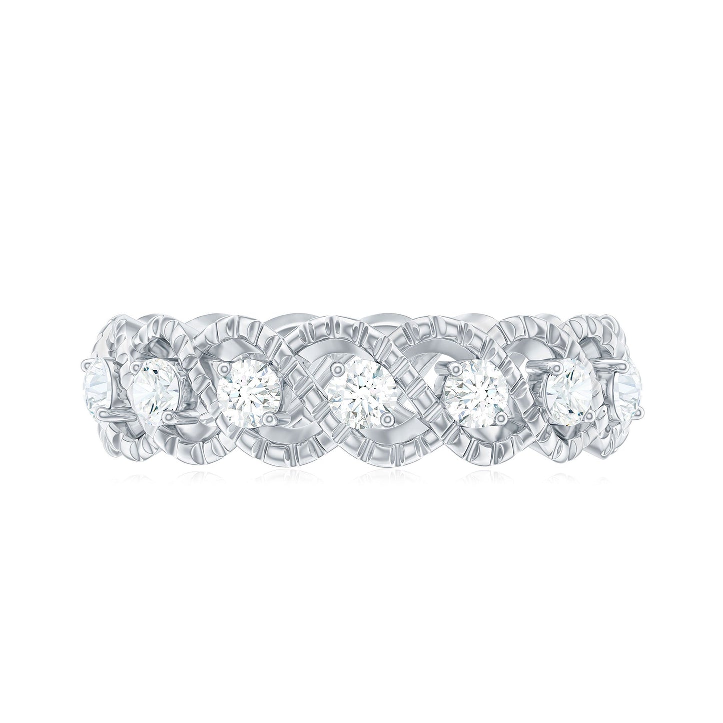 Cubic Zirconia Twisted Eternity Band Ring