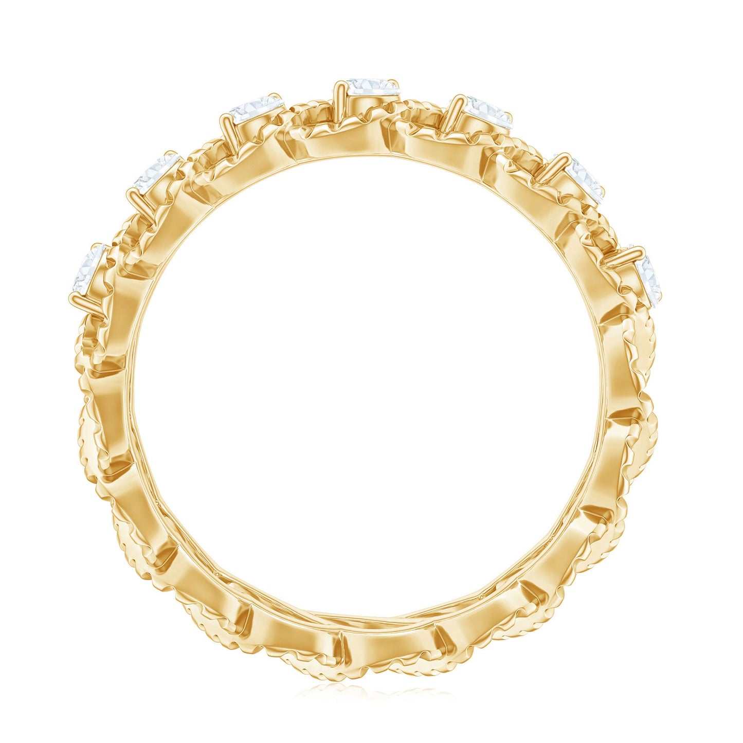 Cubic Zirconia Twisted Eternity Band Ring