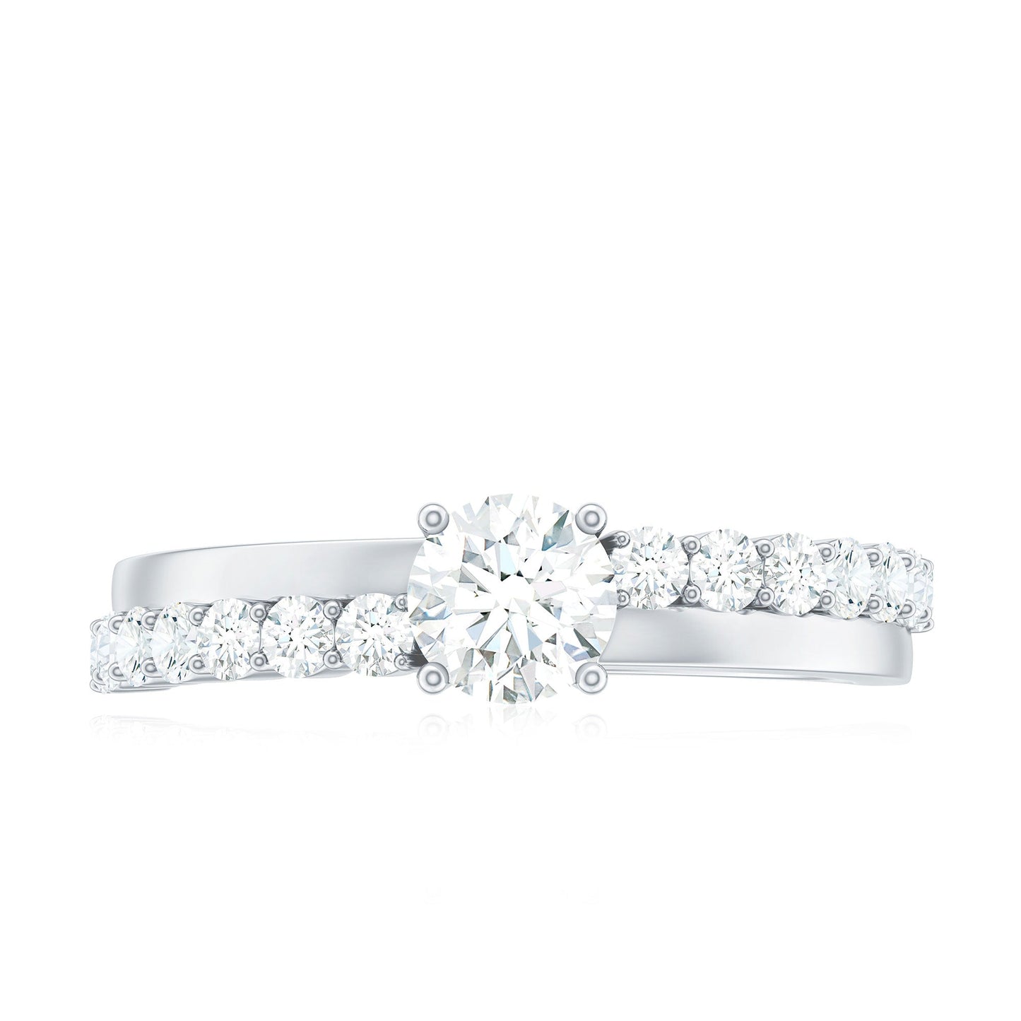 1 CT Round Cut Cubic Zirconia Promise Ring in Prong Setting