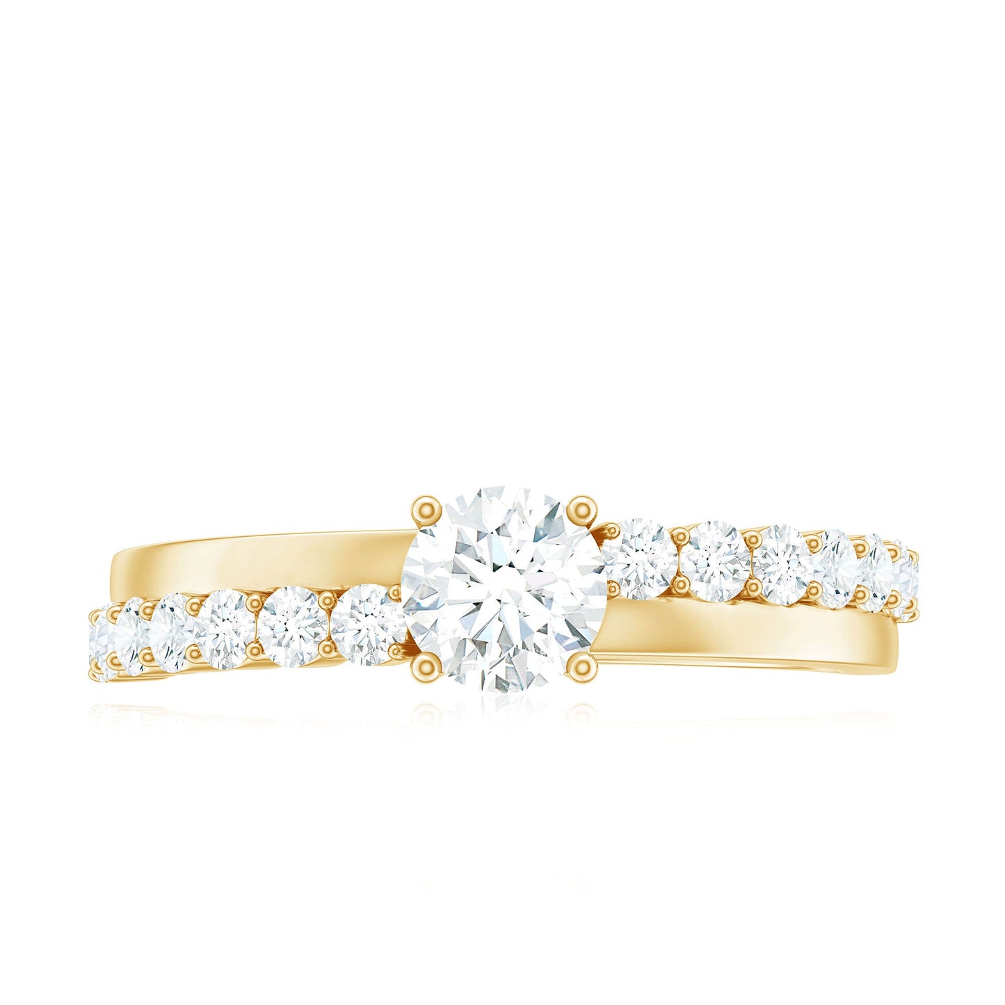 1 CT Round Cut Cubic Zirconia Promise Ring in Prong Setting