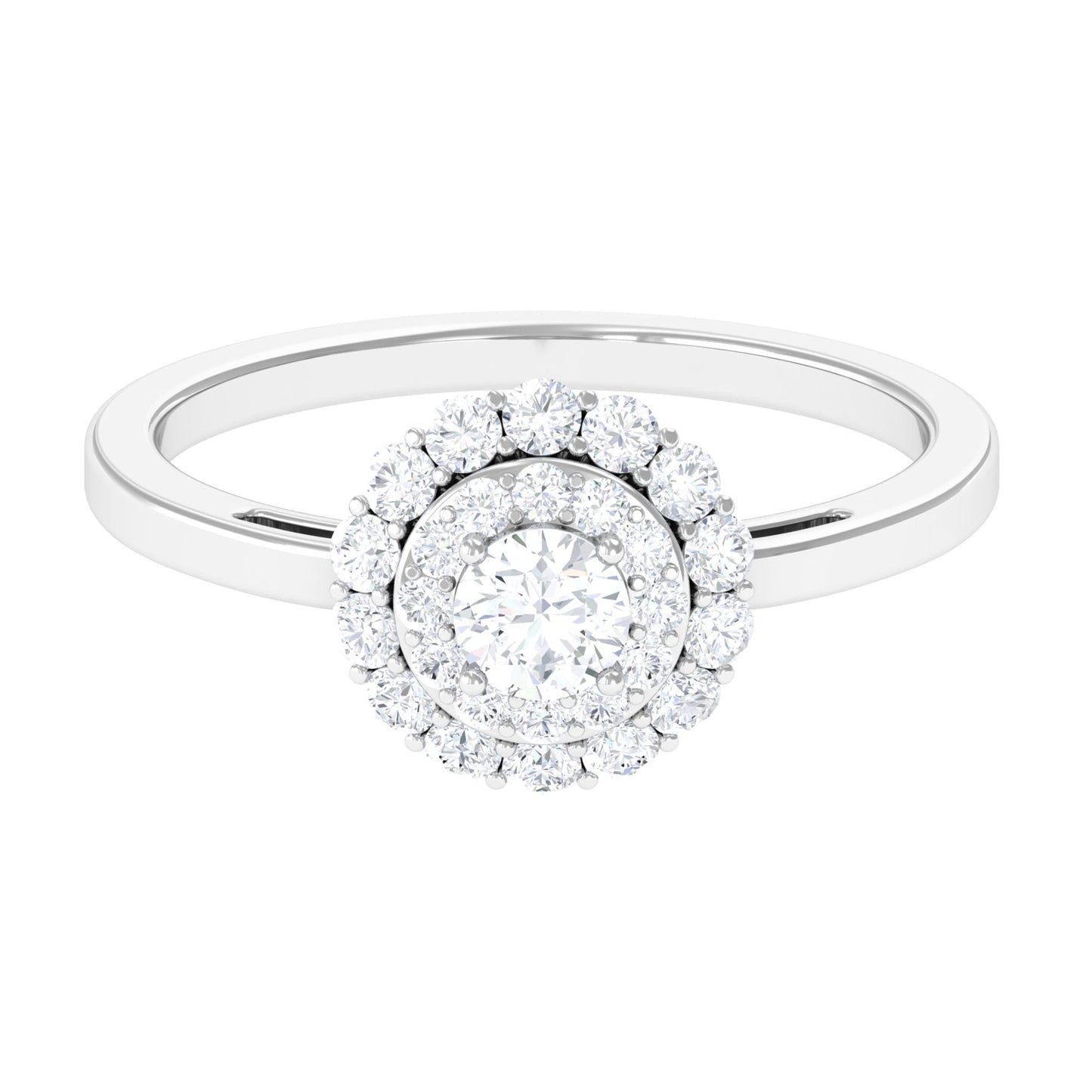 1.25 CT Certified Zircon Vintage Inspired Double Halo Ring