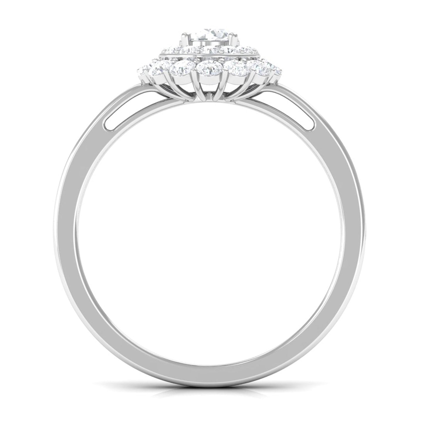 1.25 CT Certified Zircon Vintage Inspired Double Halo Ring
