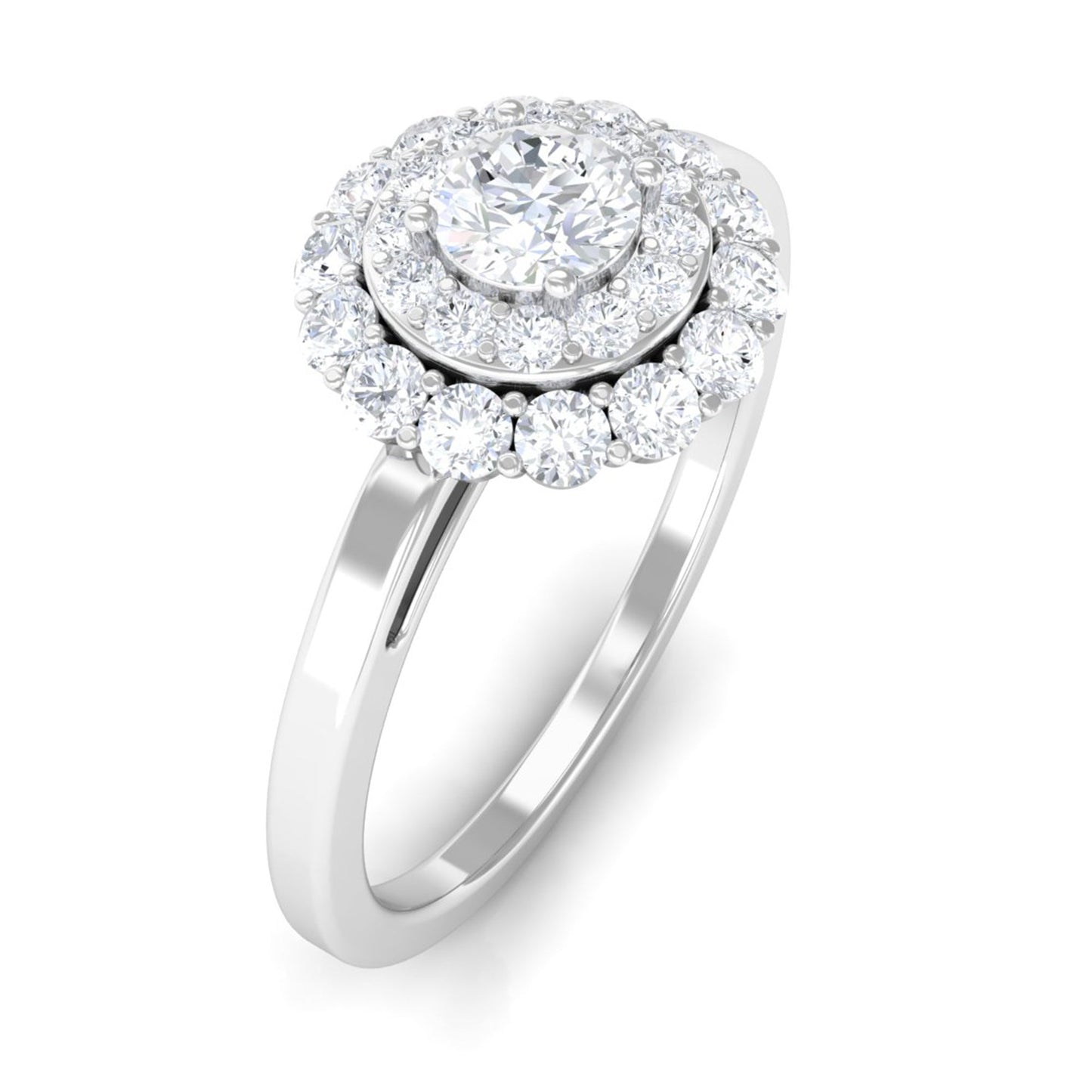 1.25 CT Certified Zircon Vintage Inspired Double Halo Ring