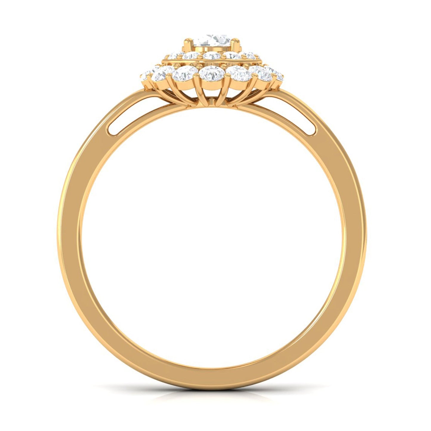1.25 CT Certified Zircon Vintage Inspired Double Halo Ring