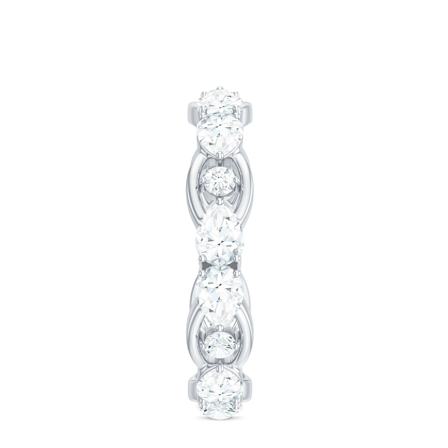 Round and Pear Cut Cubic Zirconia Wedding Band for Women